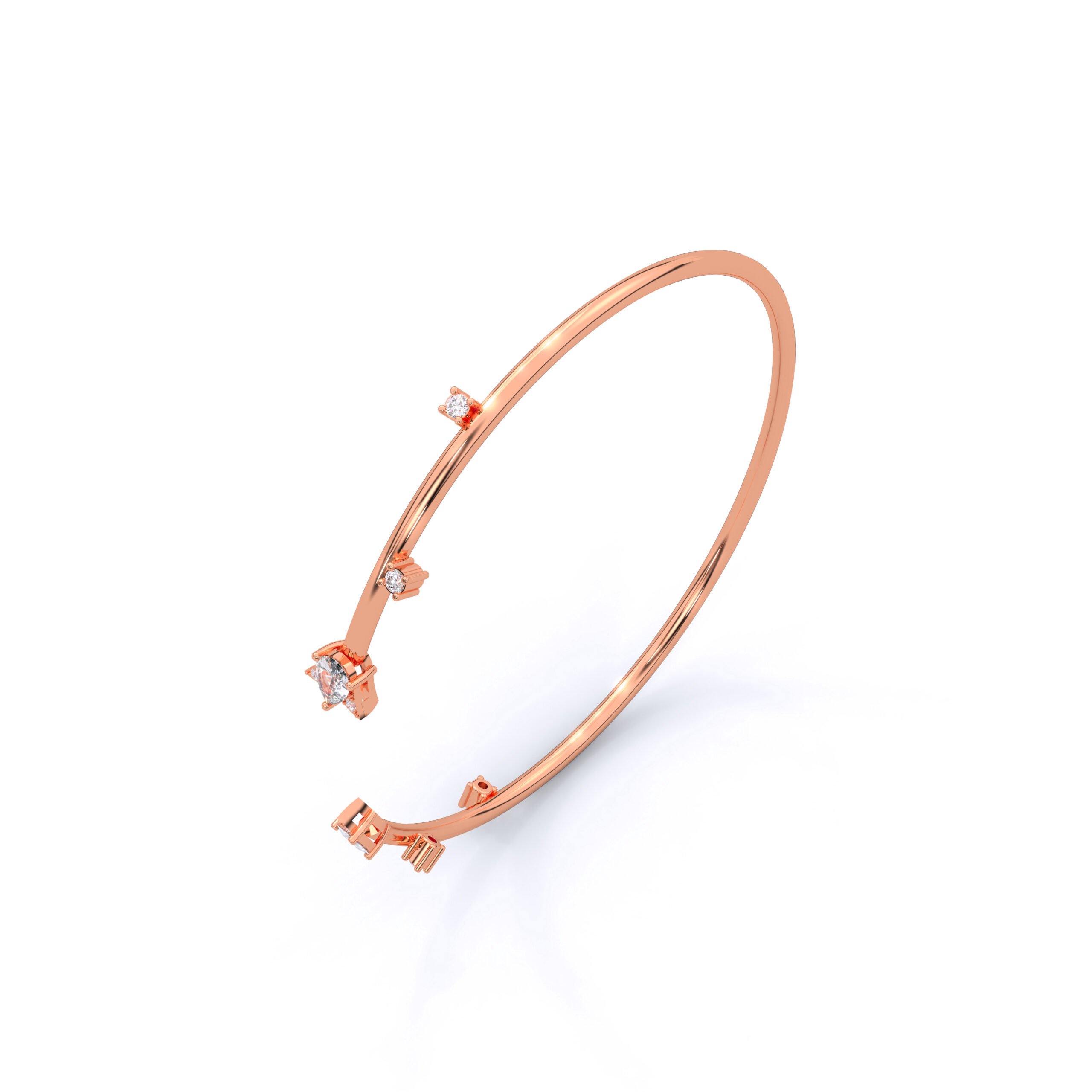 Pear Moissanite Open Bangle in 925 Sterling Silver | DIAMIRA - Image 9