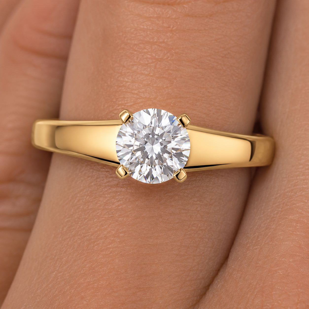 Classic Round Cut Moissanite Solitaire Split Shank Ring in 925 Sterling Silver - Image 6