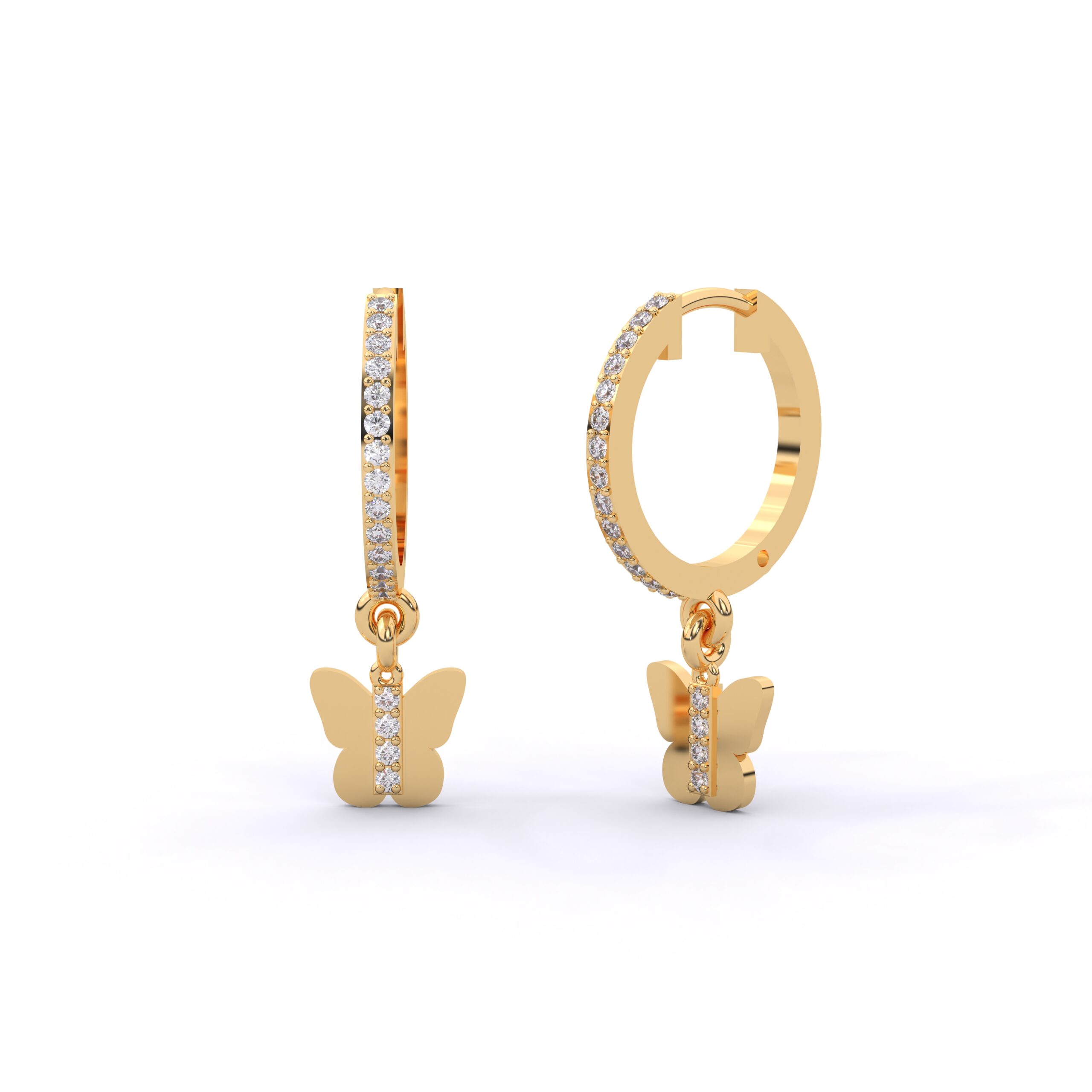 Butterfly Hoop Earrings in 925 Sterling Silver with Premium Moissanite - Image 5