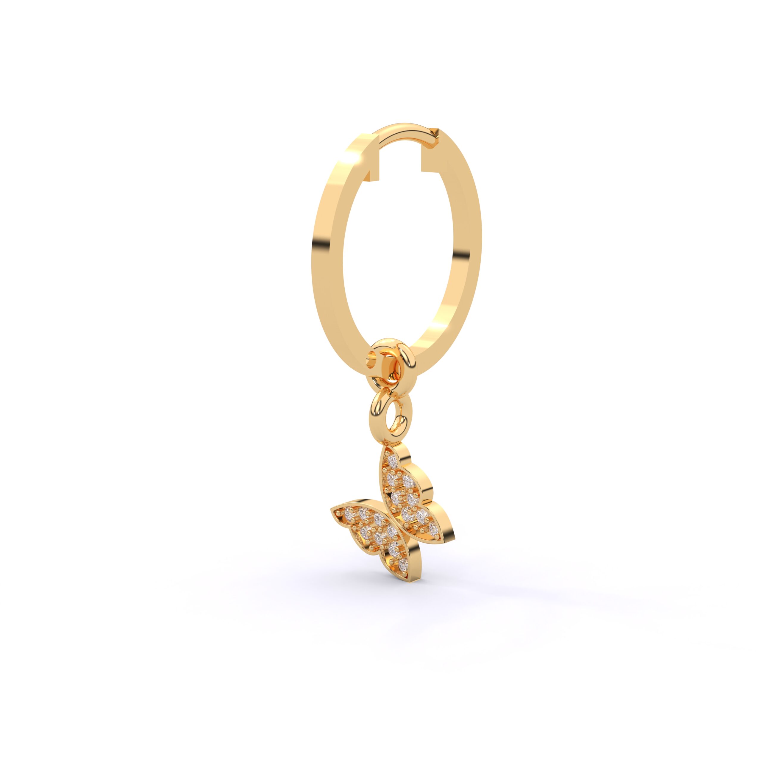 925 Sterling Silver Premium Moissanite Butterfly Drop Hoop Earrings for Women - Image 9
