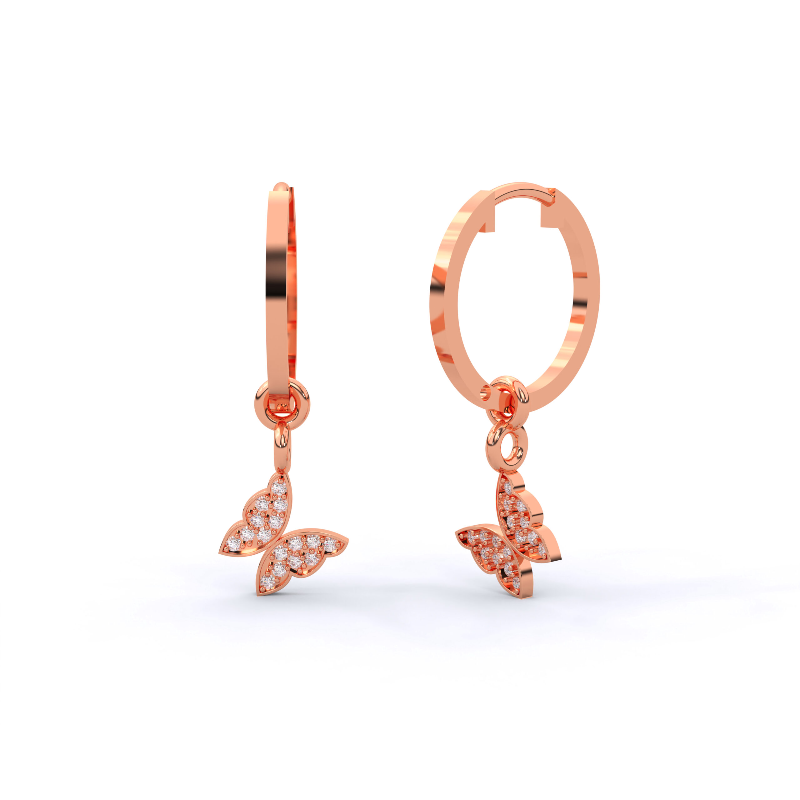 925 Sterling Silver Premium Moissanite Butterfly Drop Hoop Earrings for Women - Image 7