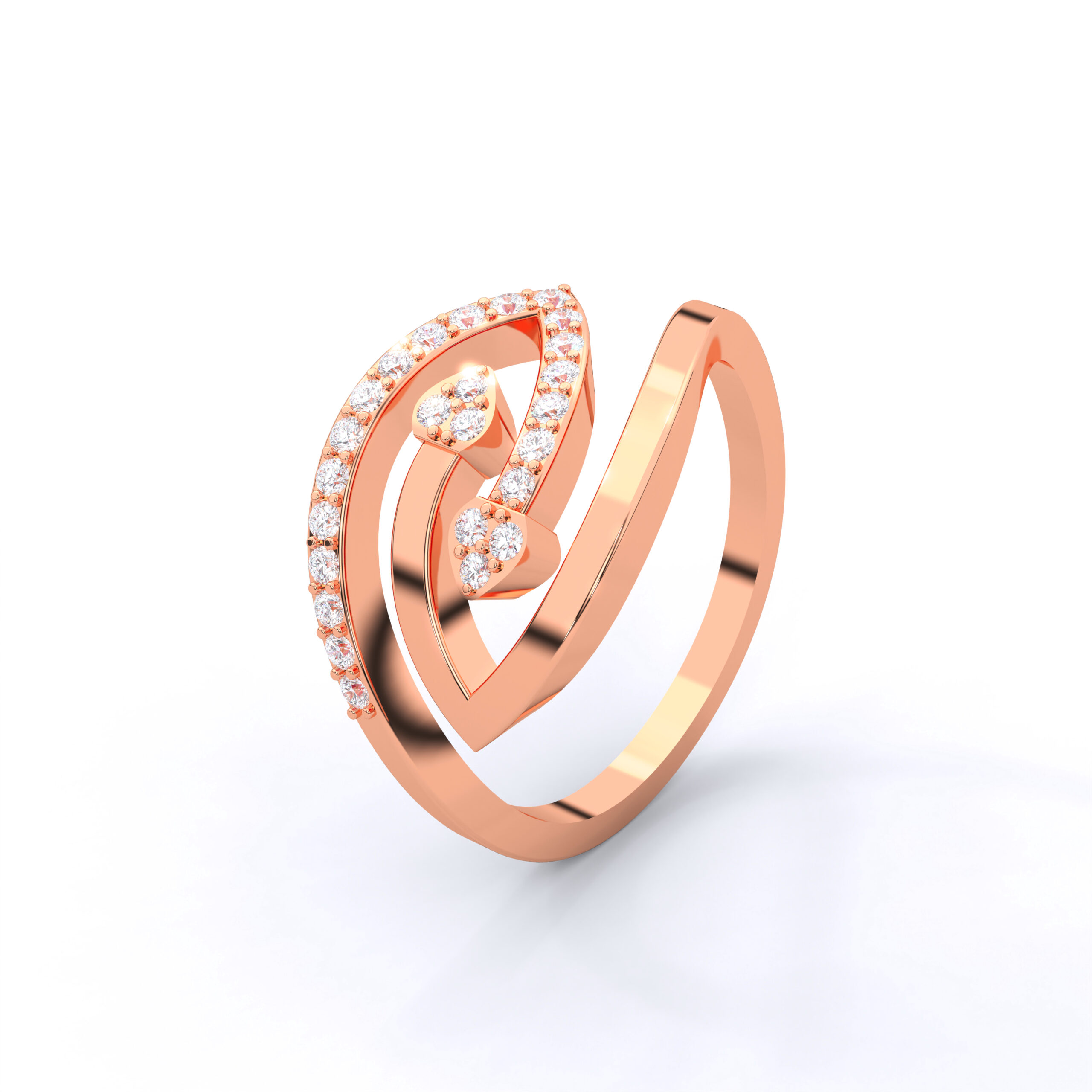 Infinity Leaf Open Design Premium Moissanite Diamond Ring for Women - Image 6