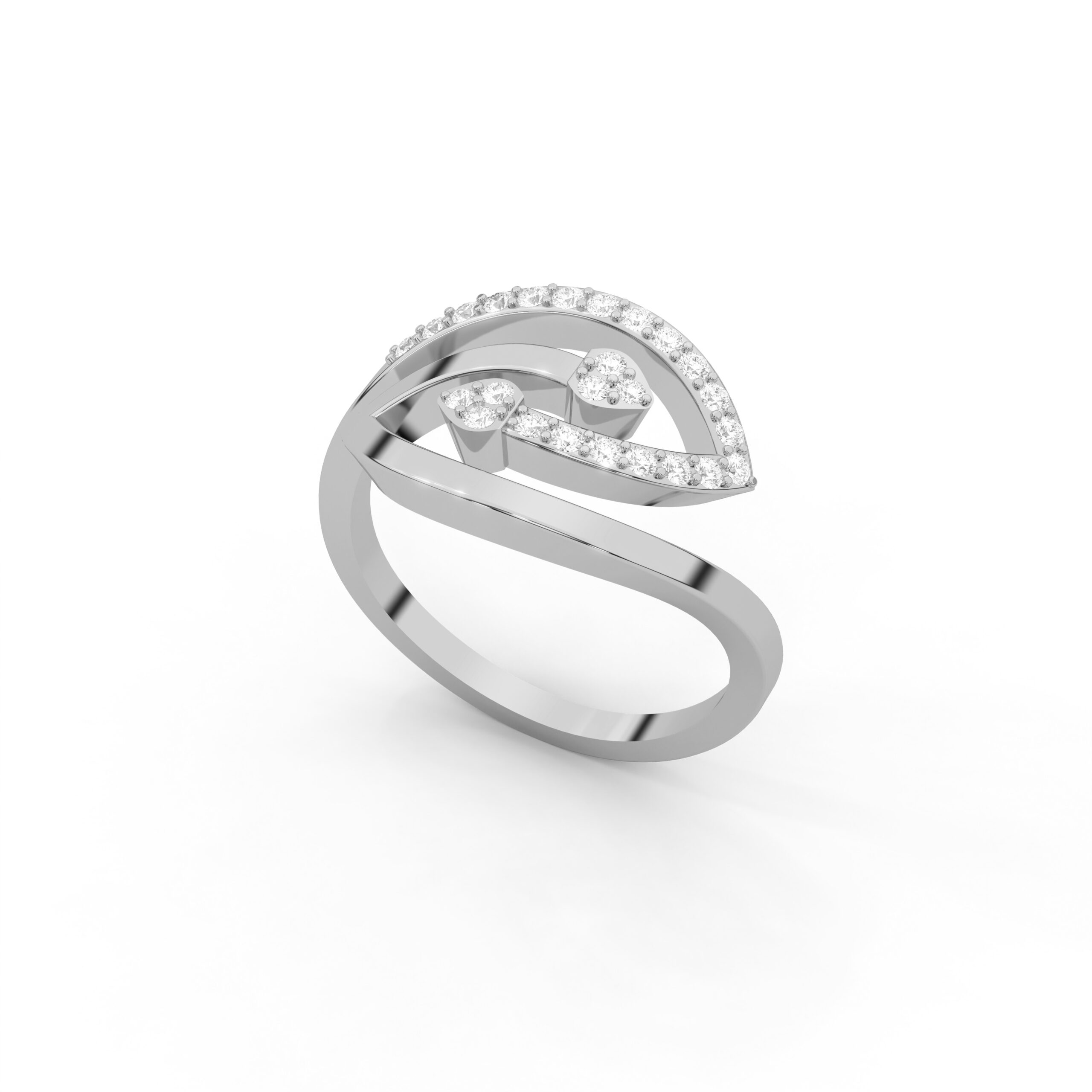 Infinity Leaf Open Design Premium Moissanite Diamond Ring for Women - Image 4