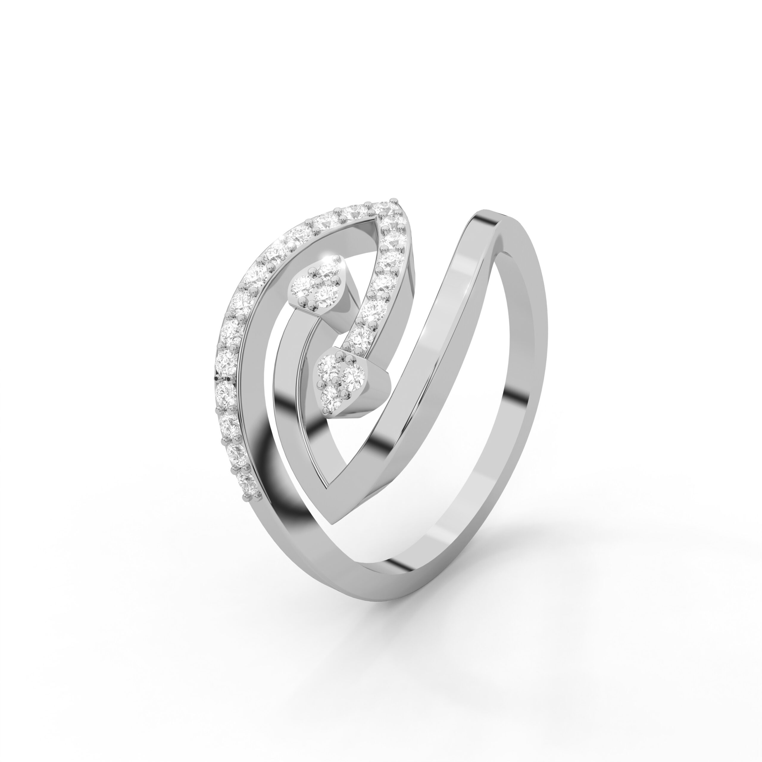 Infinity Leaf Open Design Premium Moissanite Diamond Ring for Women - Image 5