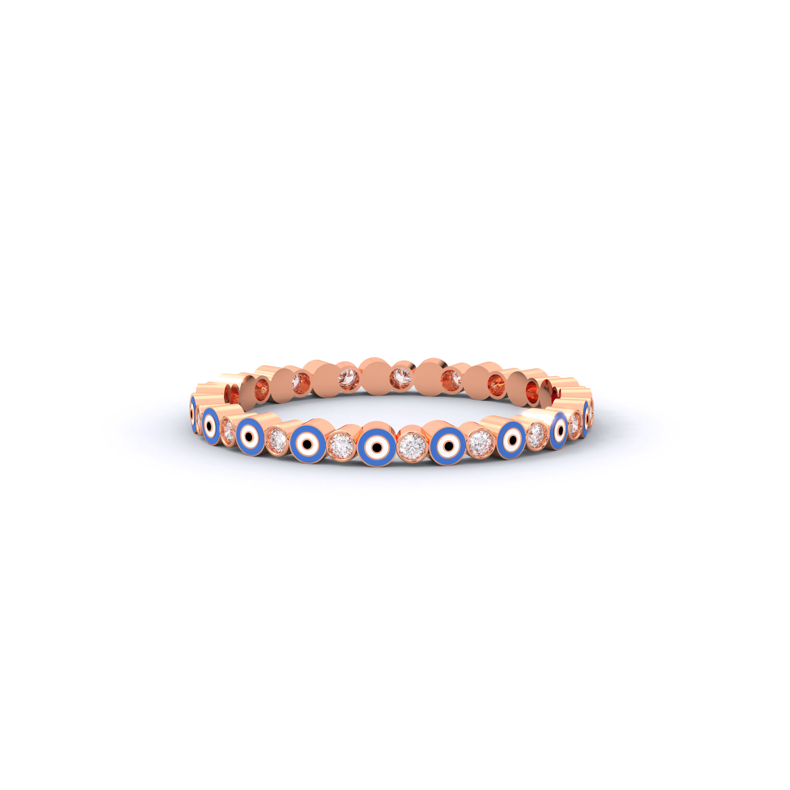 Blue Evil Eye Moissanite Eternity Ring – A Modern Symbol of Protection, Elegance & Everlasting Sparkle - Image 7