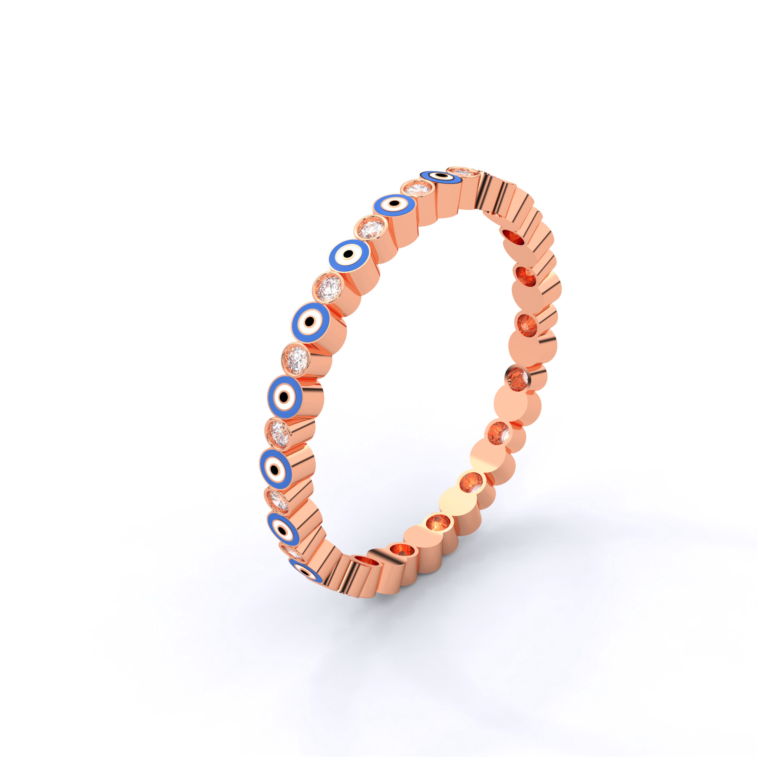 Blue Evil Eye Moissanite Eternity Ring – A Modern Symbol of Protection, Elegance & Everlasting Sparkle - Image 8