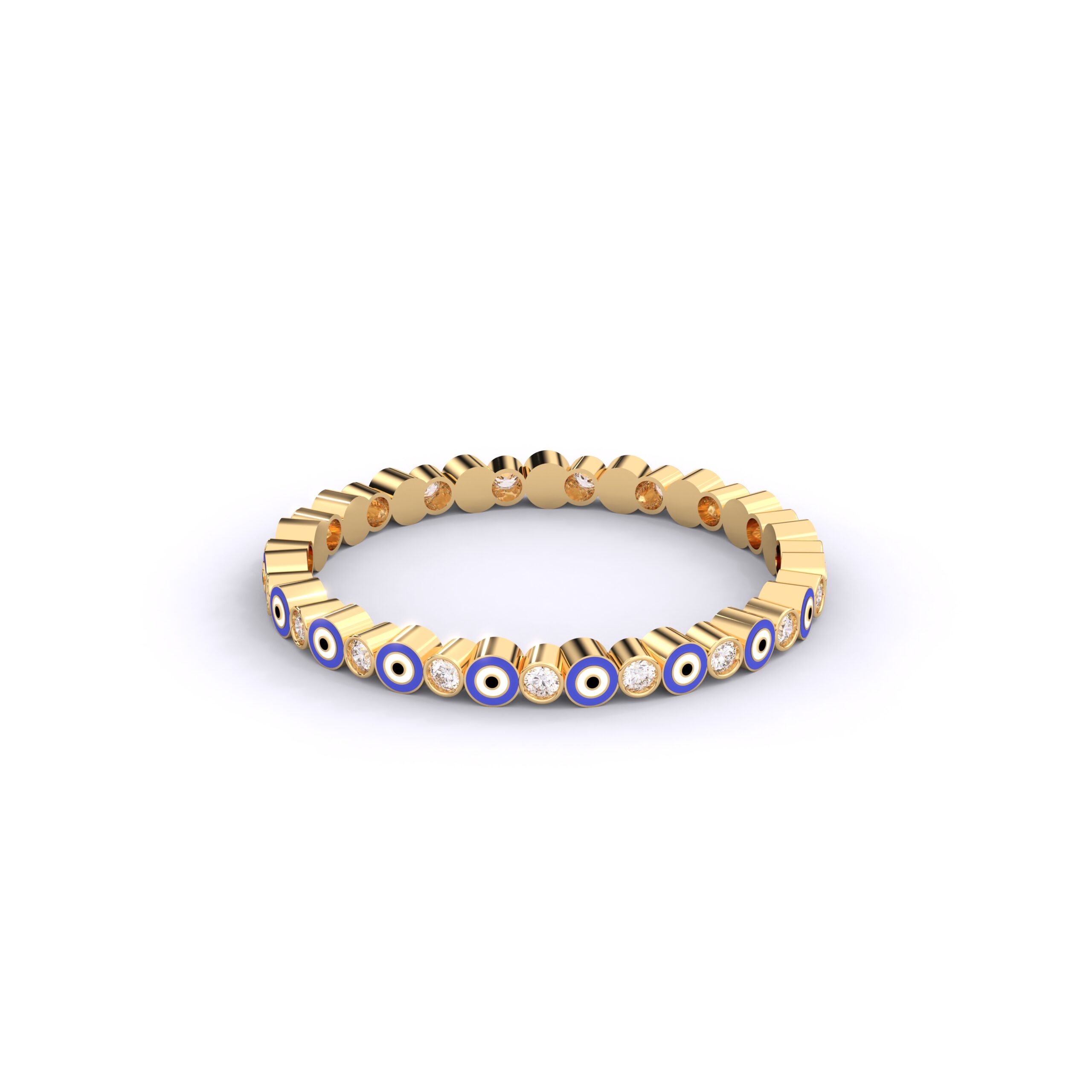 Blue Evil Eye Moissanite Eternity Ring – A Modern Symbol of Protection, Elegance & Everlasting Sparkle - Image 6