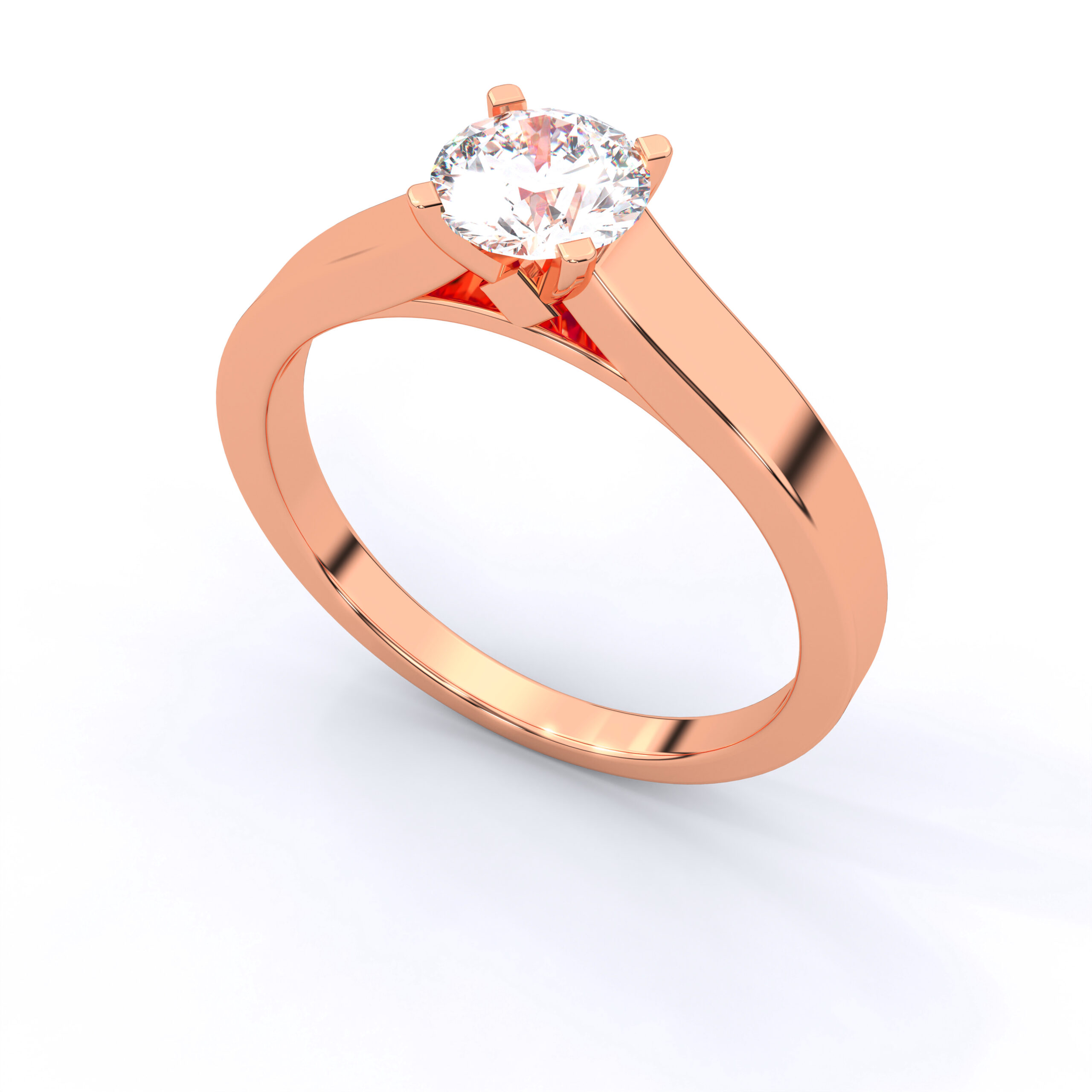 Classic Round Cut Moissanite Solitaire Split Shank Ring in 925 Sterling Silver - Image 10