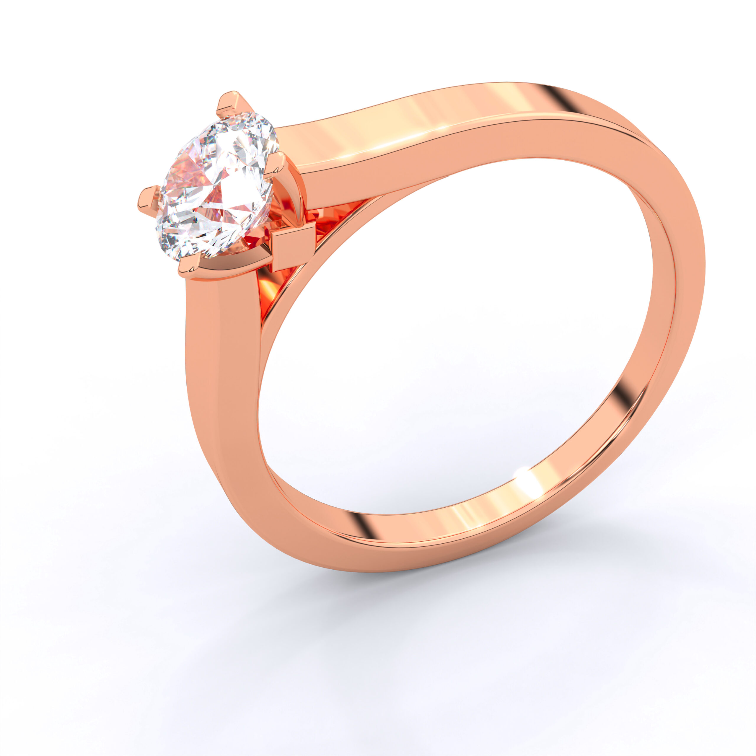 Classic Round Cut Moissanite Solitaire Split Shank Ring in 925 Sterling Silver - Image 9