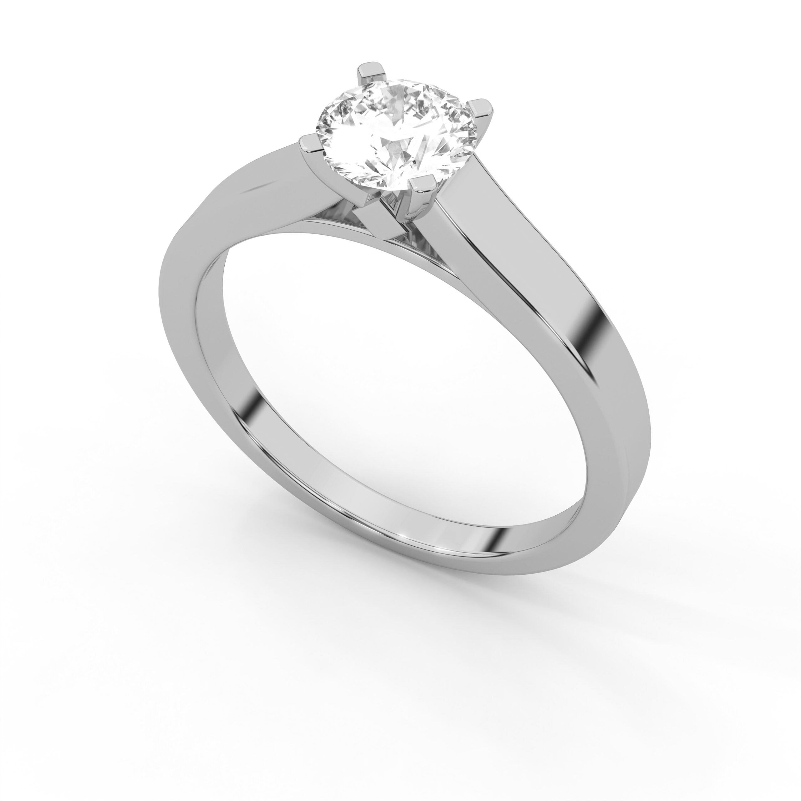 Classic Round Cut Moissanite Solitaire Split Shank Ring in 925 Sterling Silver - Image 5