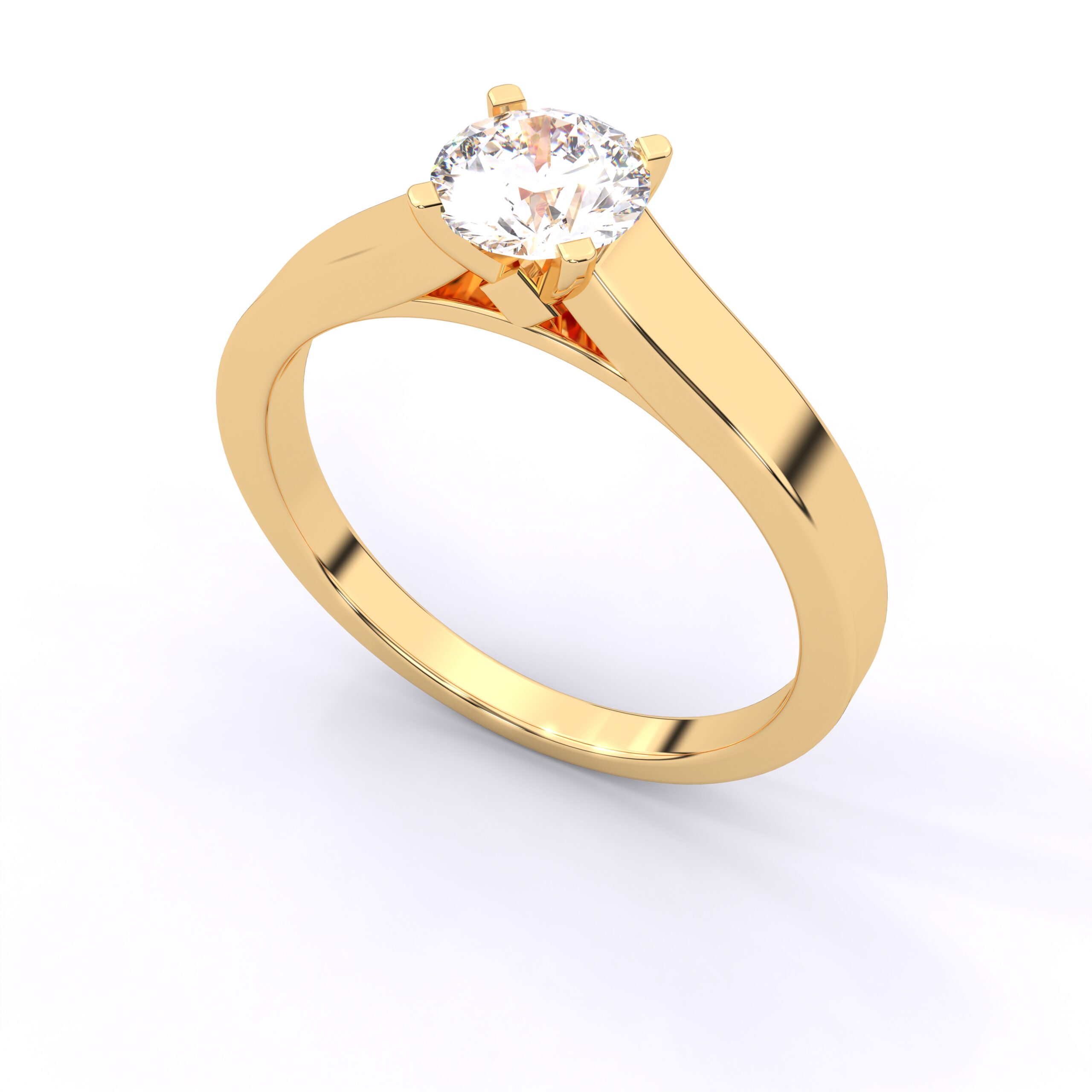 Classic Round Cut Moissanite Solitaire Split Shank Ring in 925 Sterling Silver - Image 8