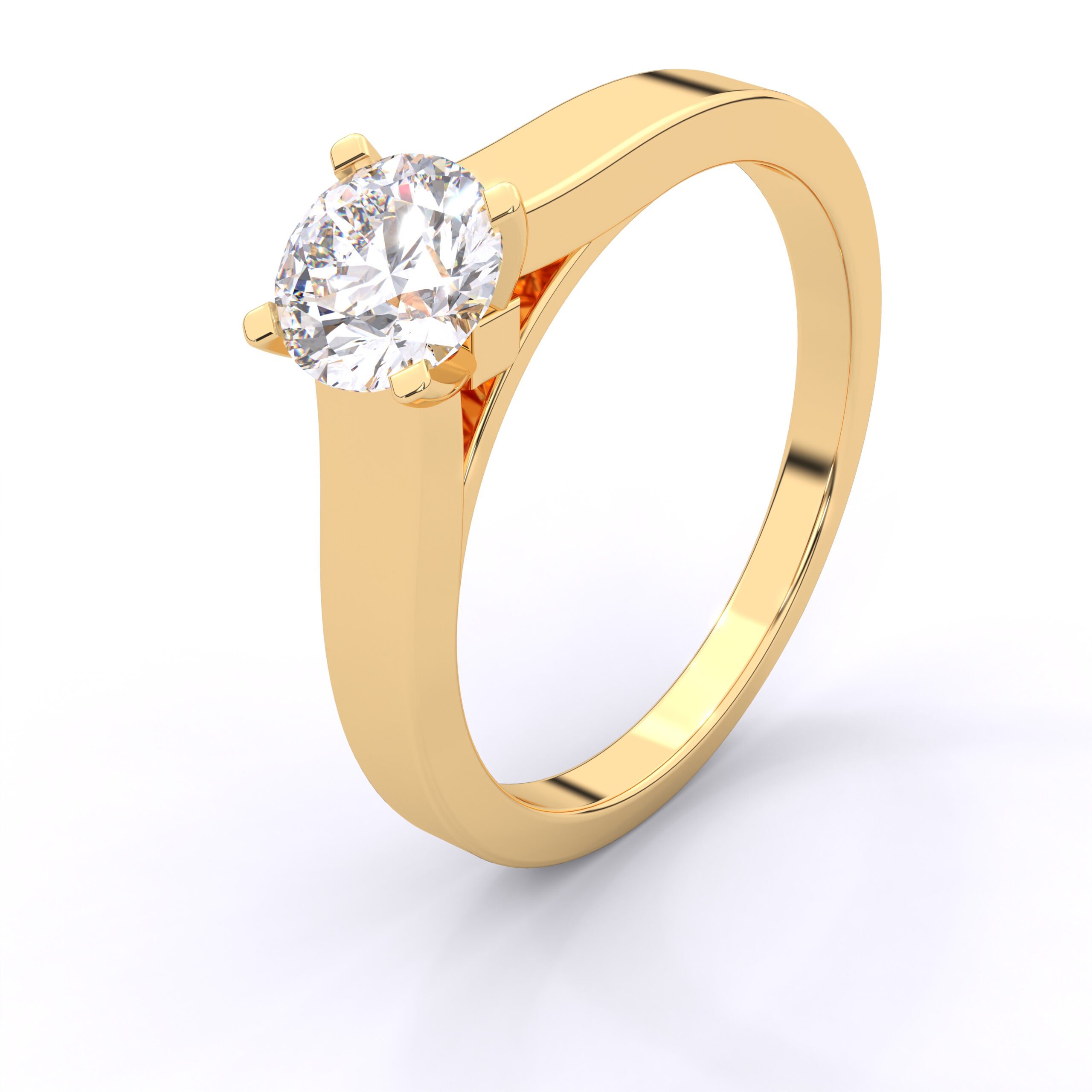 Classic Round Cut Moissanite Solitaire Split Shank Ring in 925 Sterling Silver - Image 7