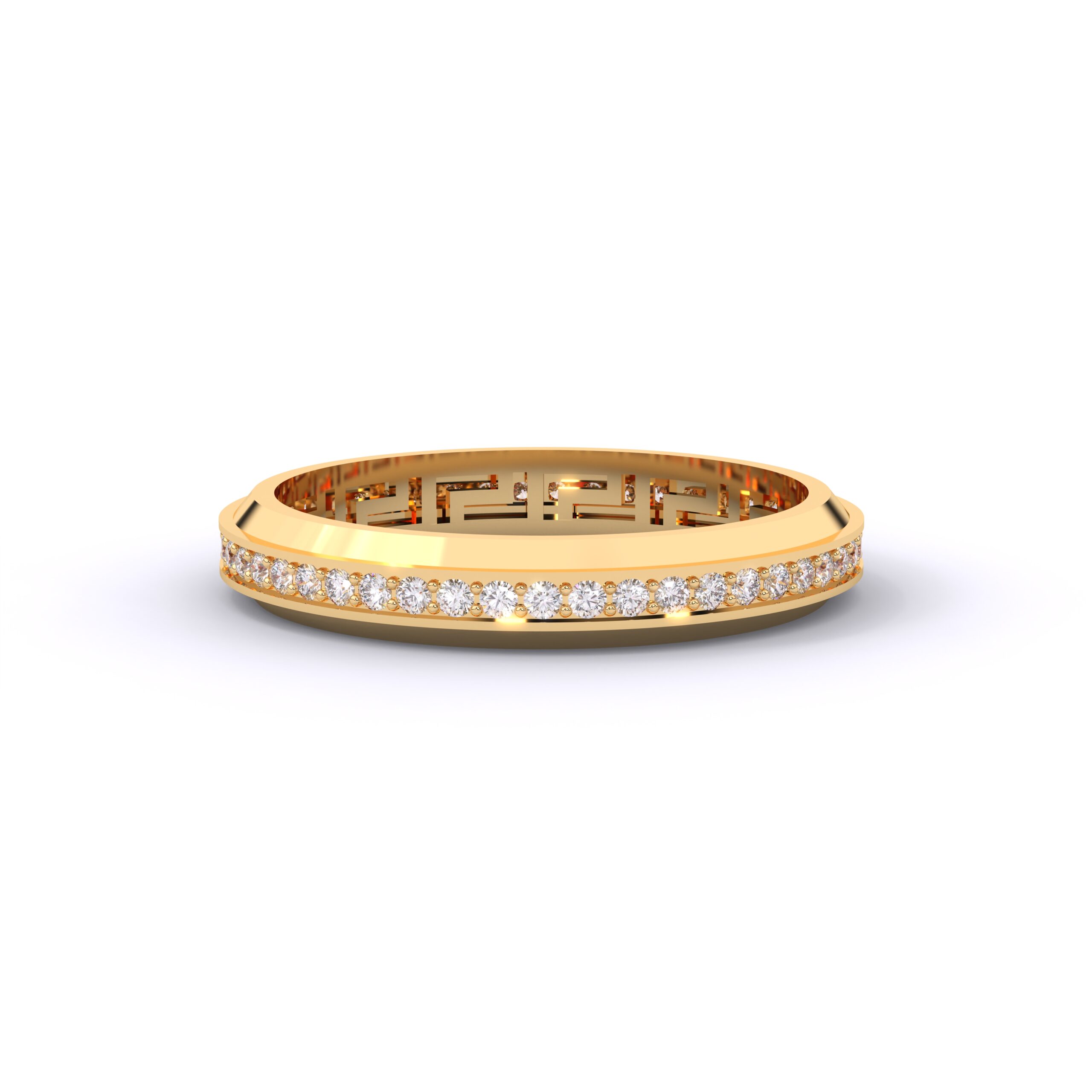 Elegant Greek Groove Moissanite Wedding Band Ring with Premium Sparkle - Image 9