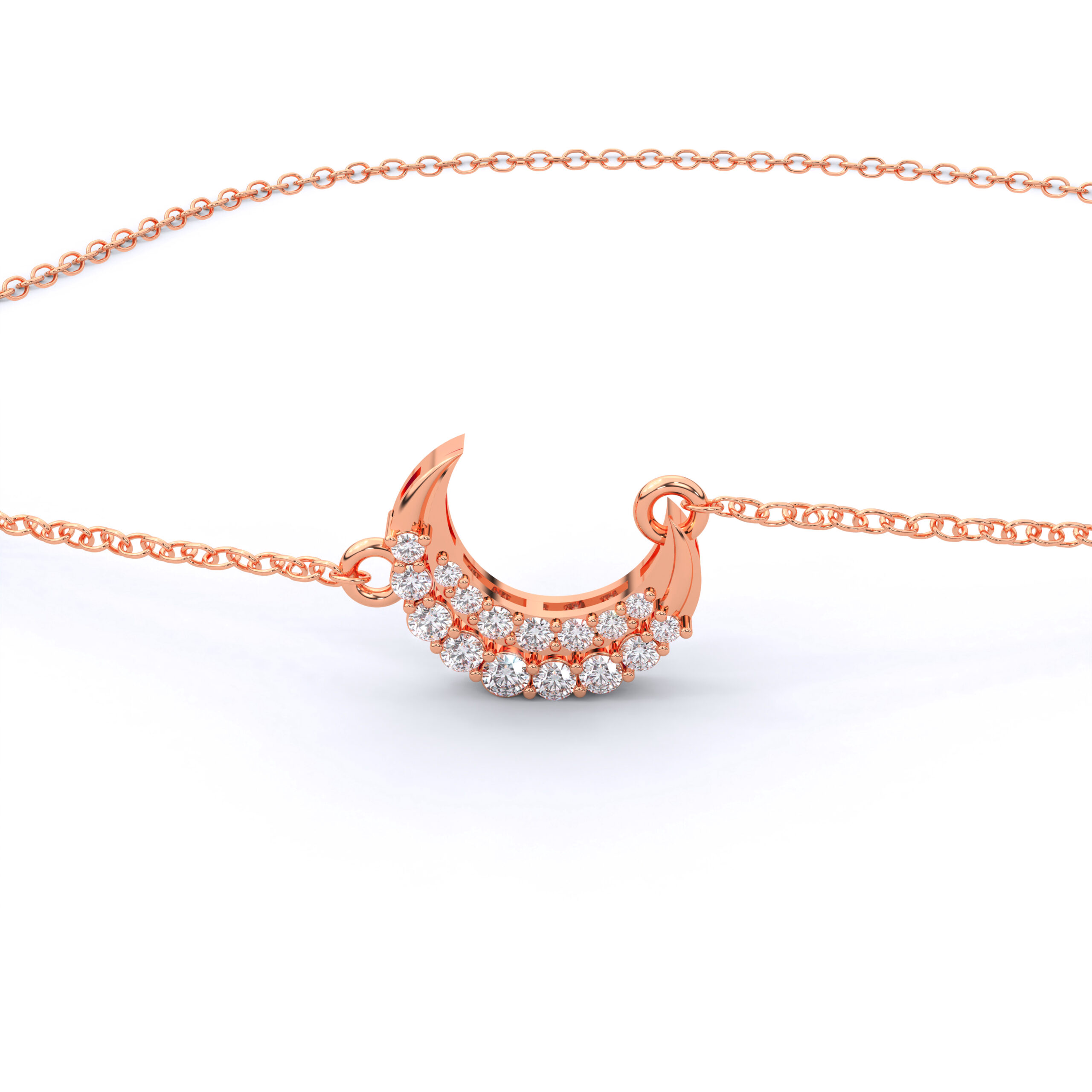 Minimalist Crescent Moon Moissanite Pendant Necklace in 925 Sterling Silver - Image 9