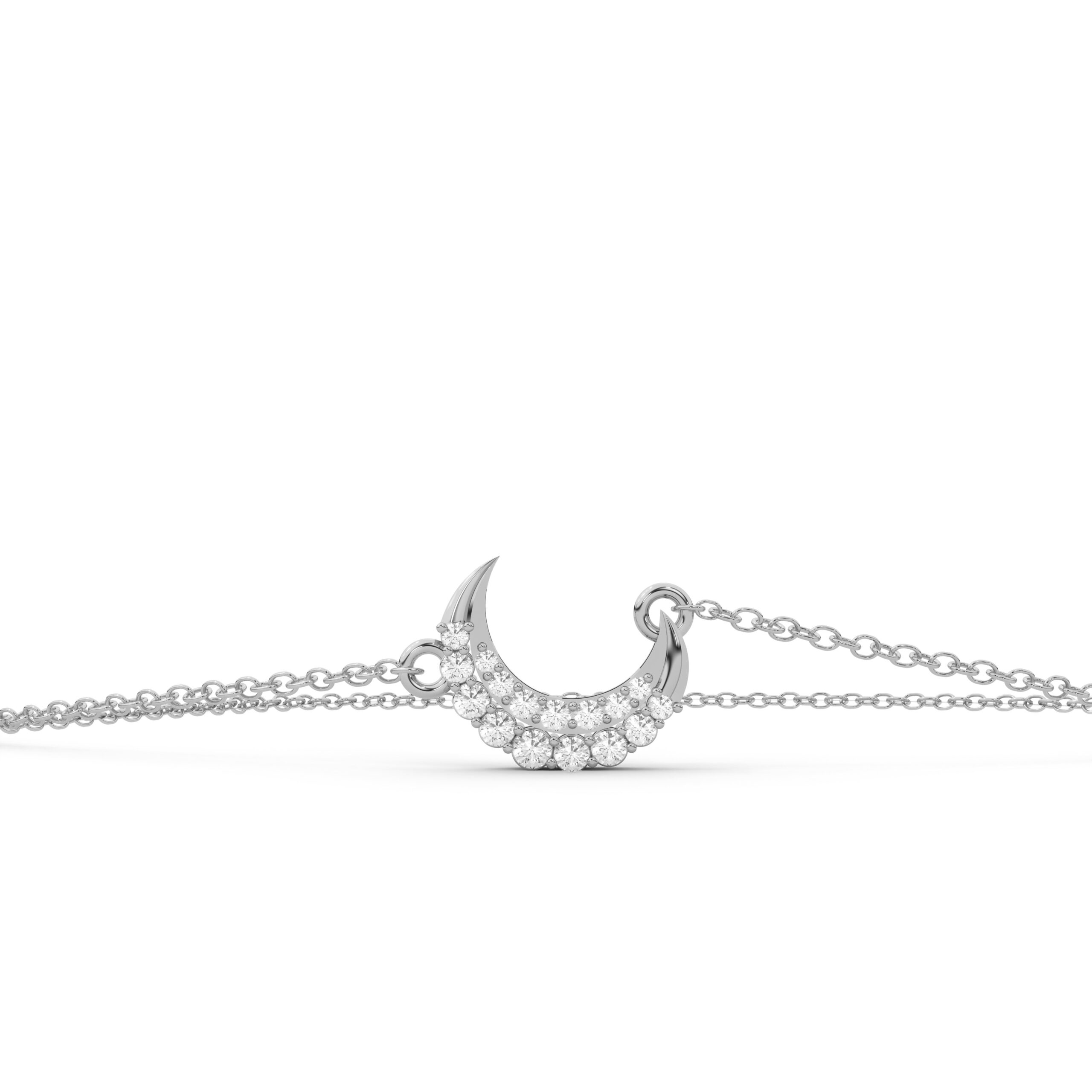 Minimalist Crescent Moon Moissanite Pendant Necklace in 925 Sterling Silver - Image 4