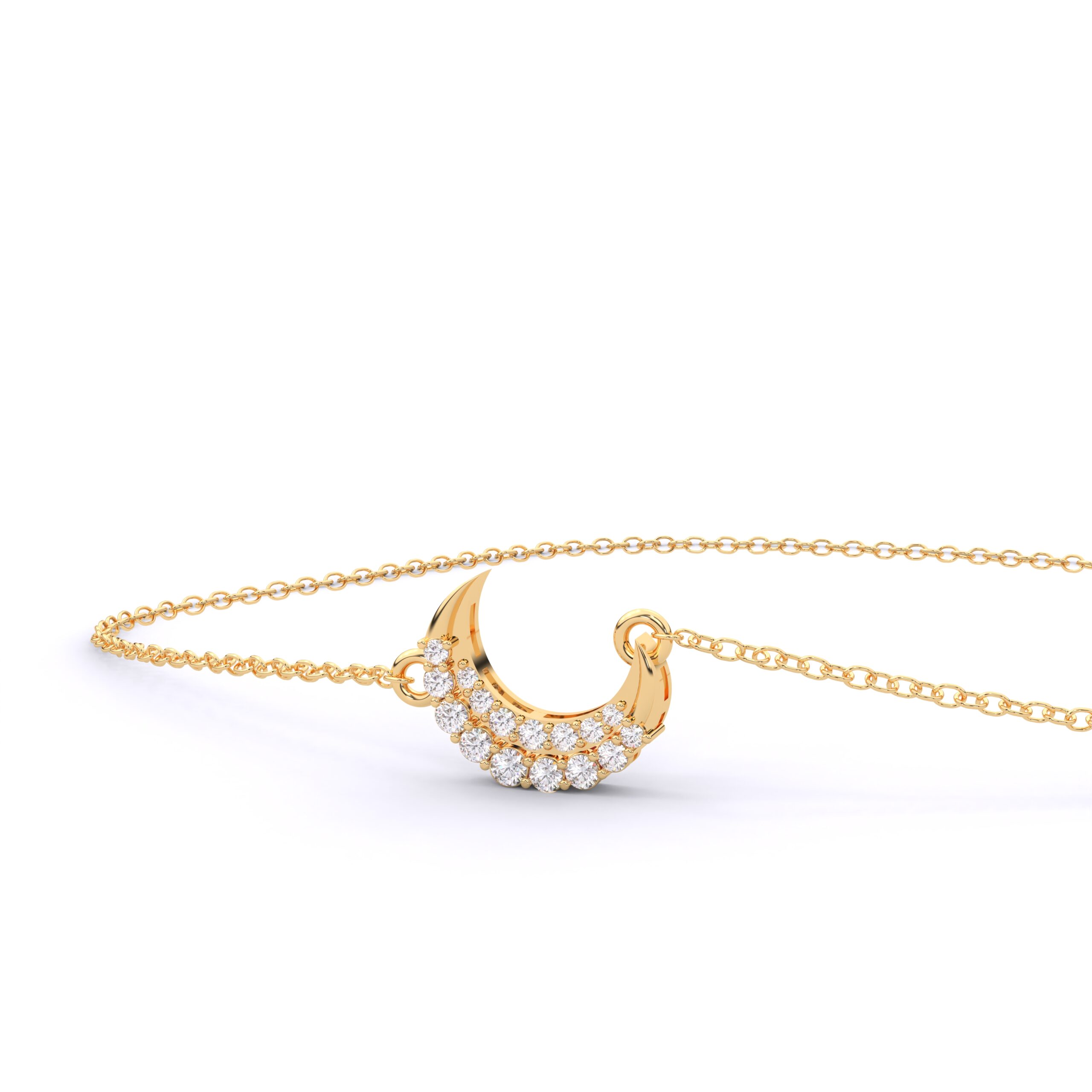 Minimalist Crescent Moon Moissanite Pendant Necklace in 925 Sterling Silver - Image 7
