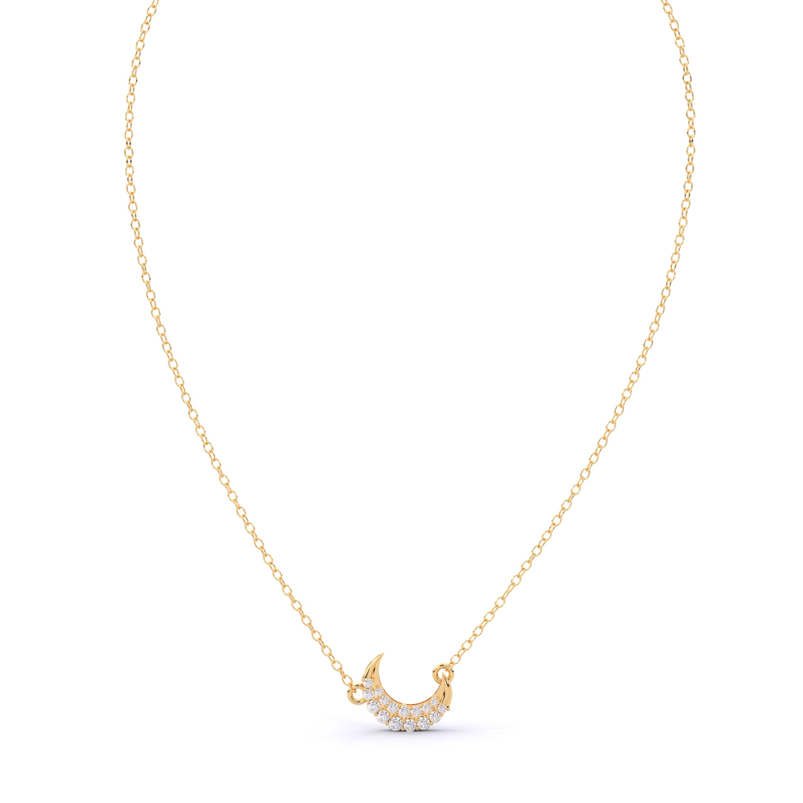 Minimalist Crescent Moon Moissanite Pendant Necklace in 925 Sterling Silver - Image 6