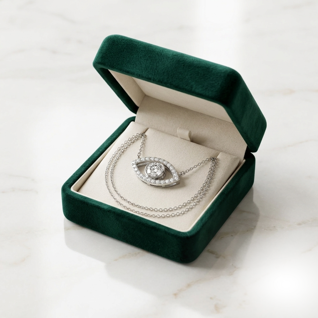 Luxury Evil Eye Moissanite Pendant Necklace for Women - Image 4